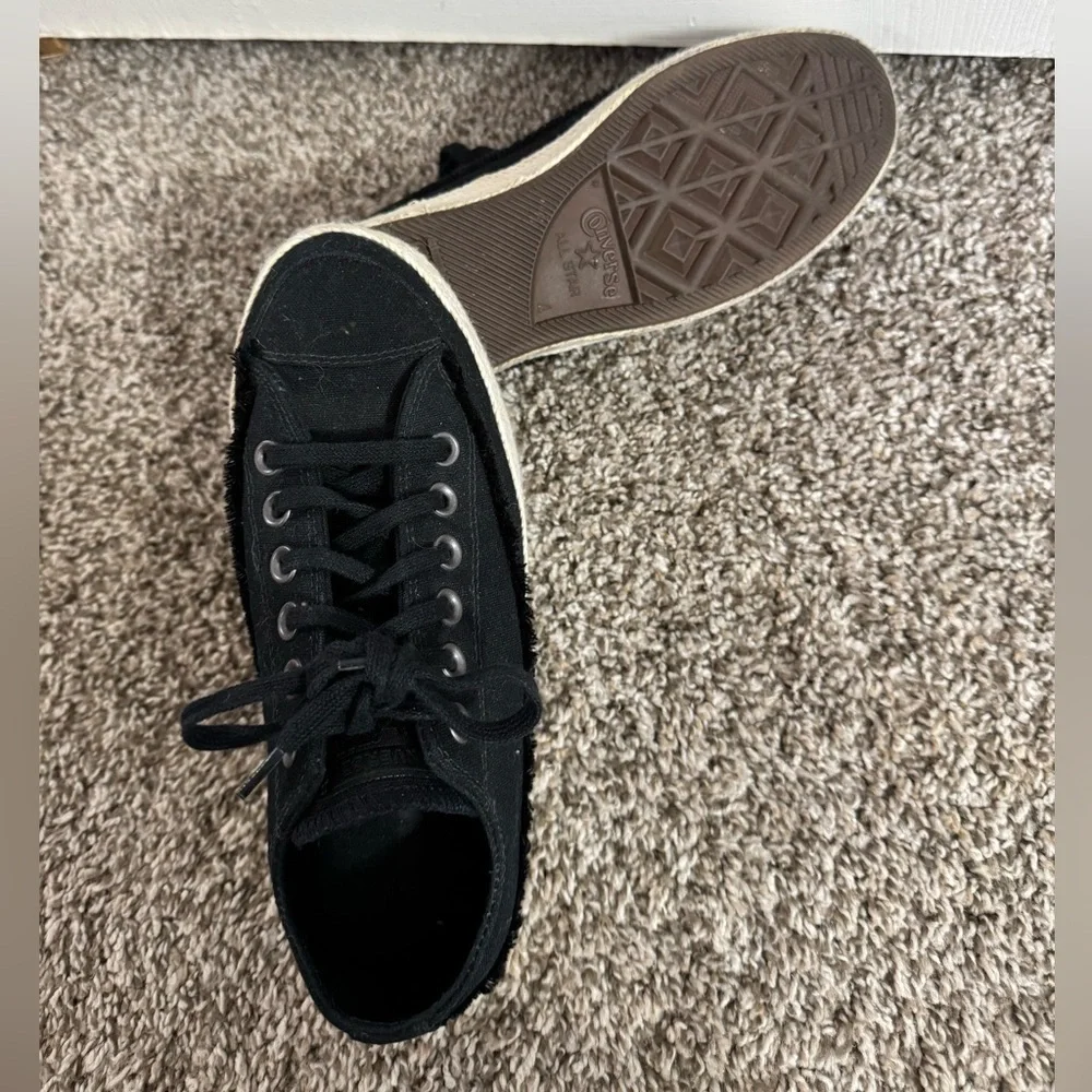 Converse All Star Espadrille Platform Shoes Size 6 in Black